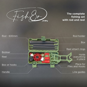 Travel Fishing Set with Reel & Rod - Black - Image 3