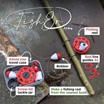 Mini Travel Fishing Set with Reel - Green - Image 3